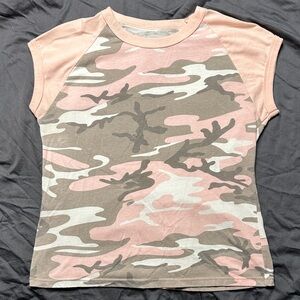 Rothco Pink and Cream Raglan Tee